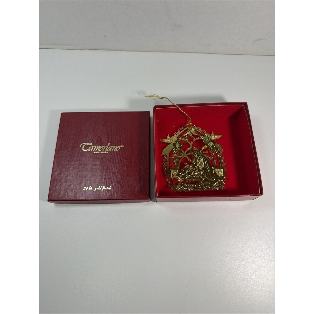 Camerlane 24kt Gold Finish Christmas Ornament 17211 Mother & Child - Mary Jesus